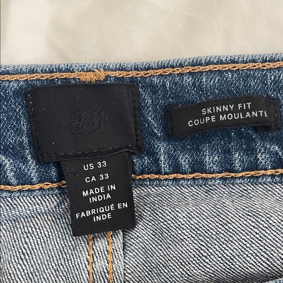 H&M Blue Flare Jeans with Black and Red Embroidery - Picture 2 of 6